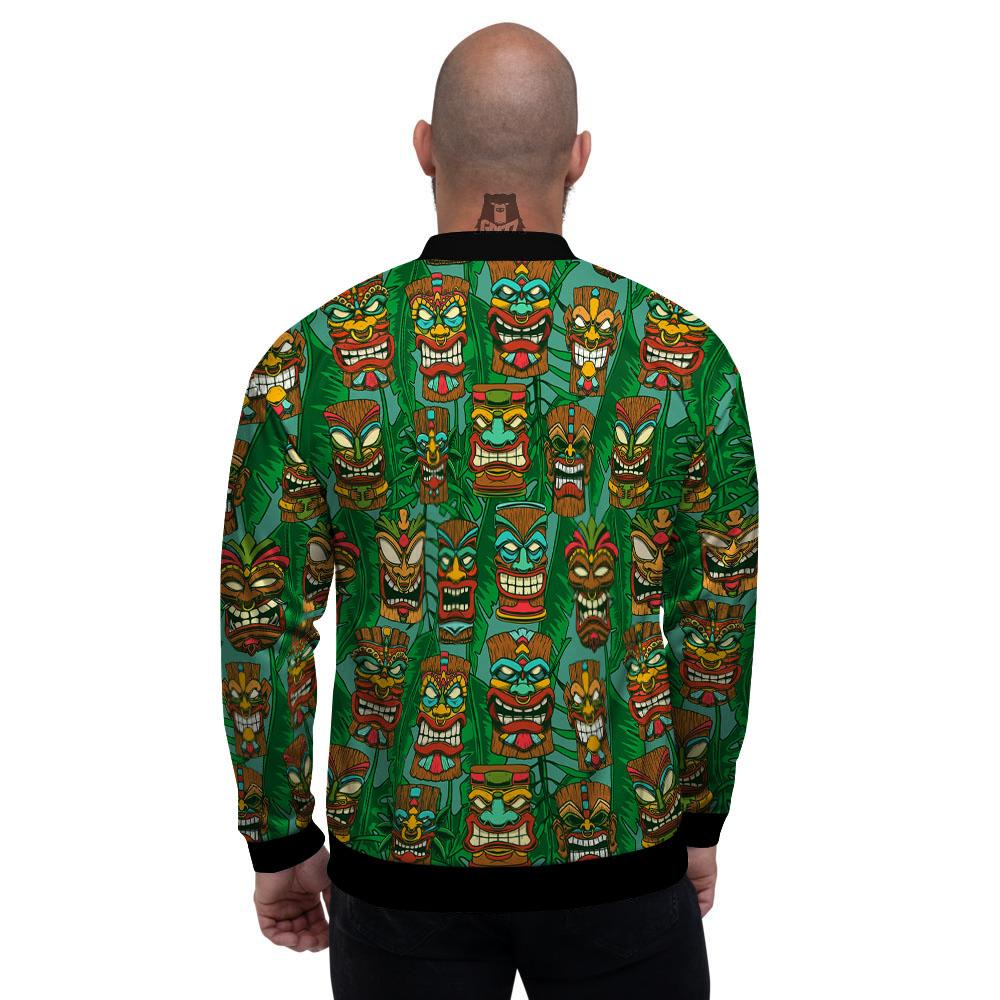 Tiki Hawaiian Print Pattern Men's Bomber Jacket-grizzshop