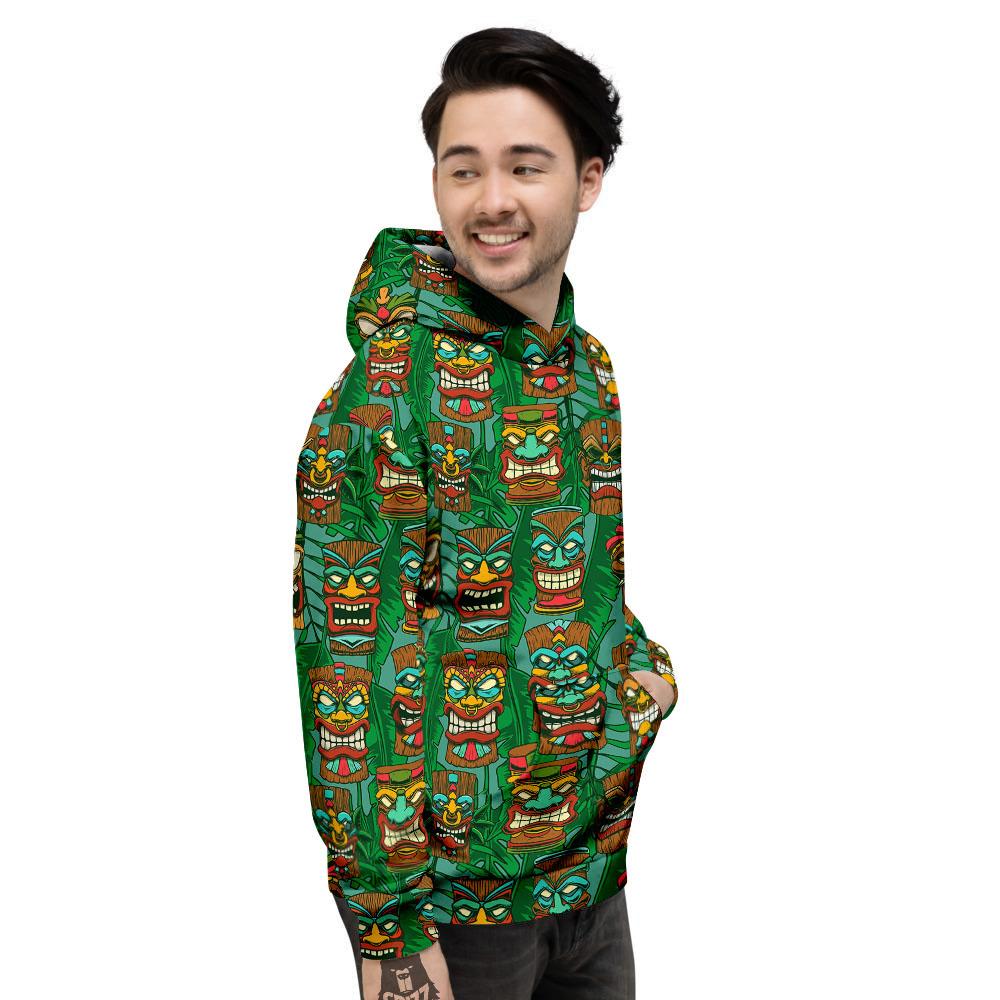 Tiki Hawaiian Print Pattern Men's Hoodie-grizzshop