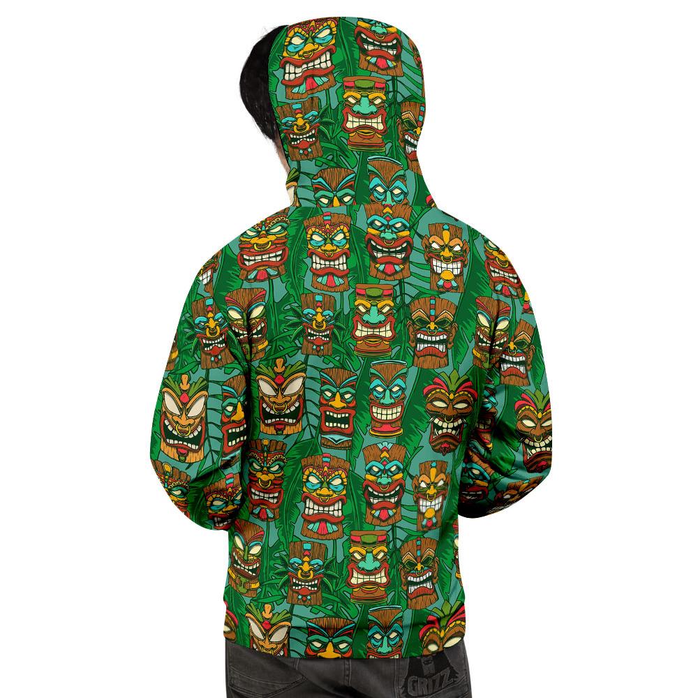 Tiki Hawaiian Print Pattern Men's Hoodie-grizzshop