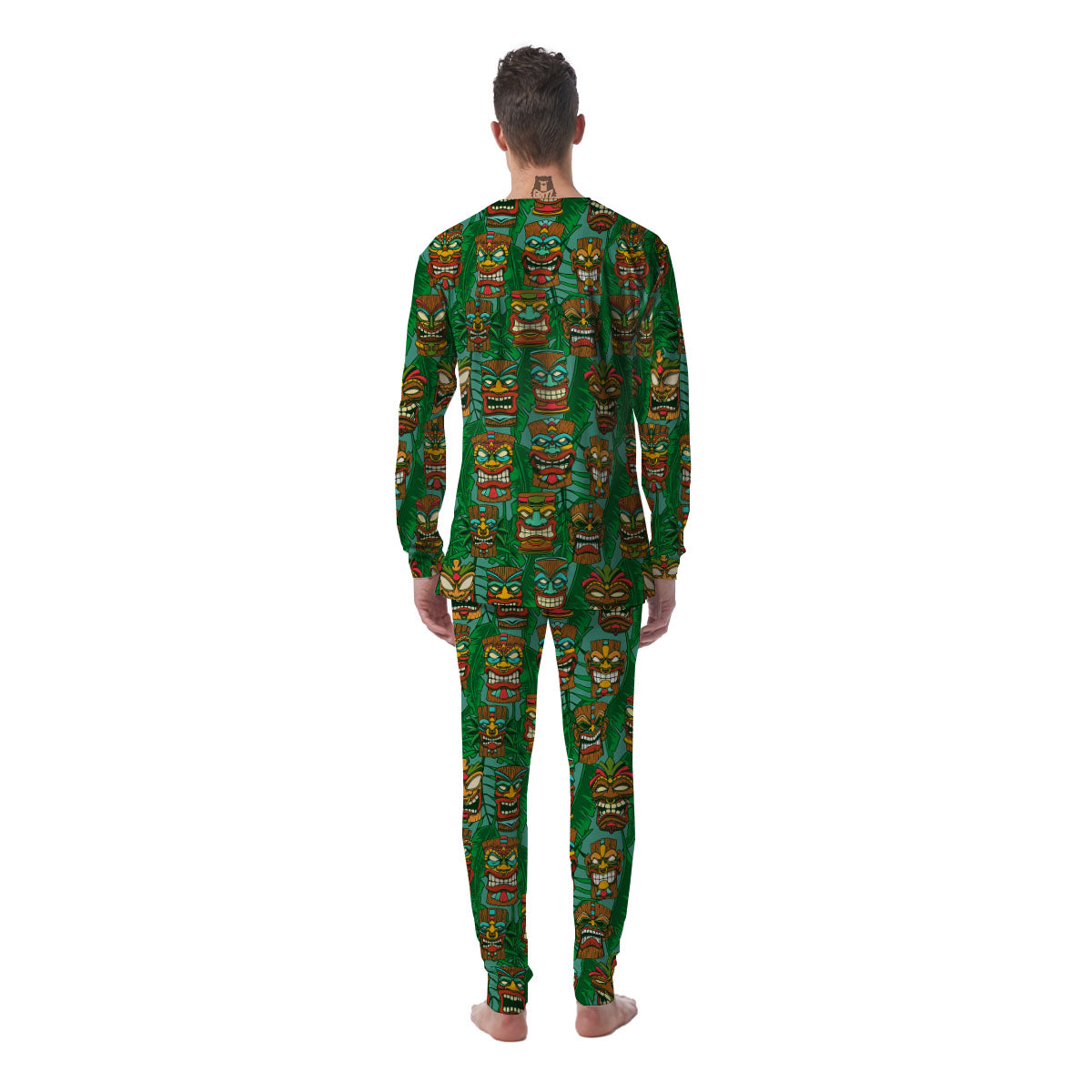 Tiki Hawaiian Print Pattern Men's Pajamas-grizzshop