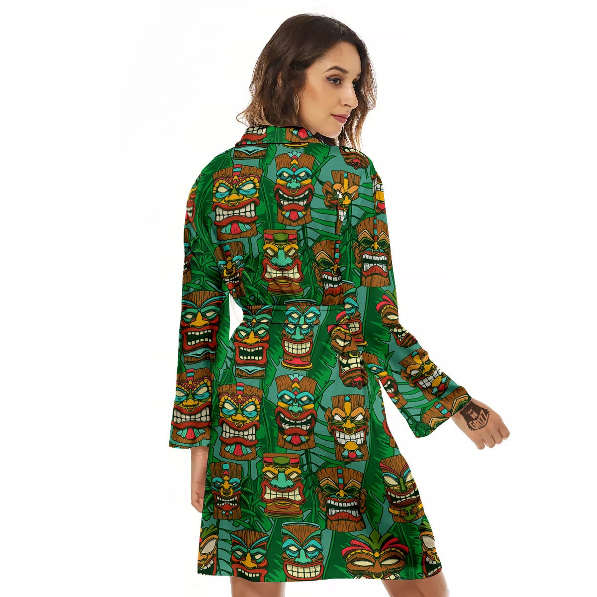 Tiki Hawaiian Print Pattern Women's Robe-grizzshop