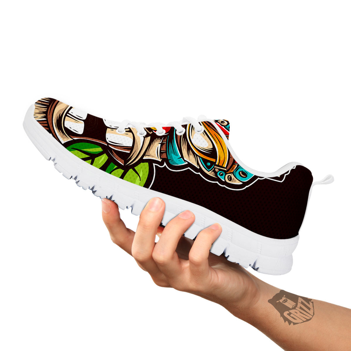 Tiki Hawaiian Print White Sneaker-grizzshop
