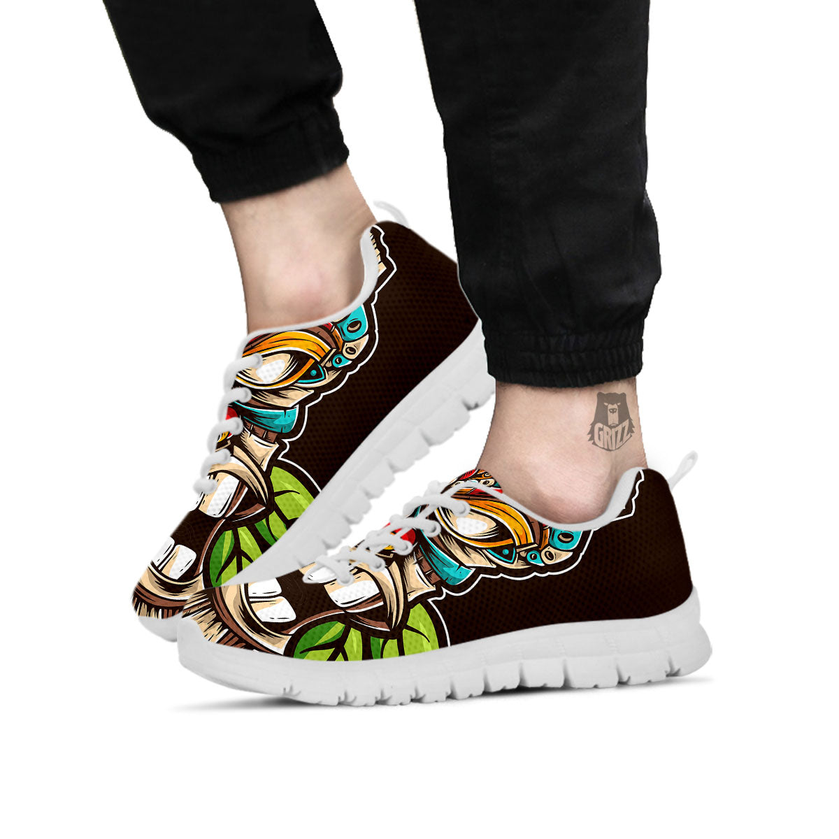 Tiki Hawaiian Print White Sneaker-grizzshop