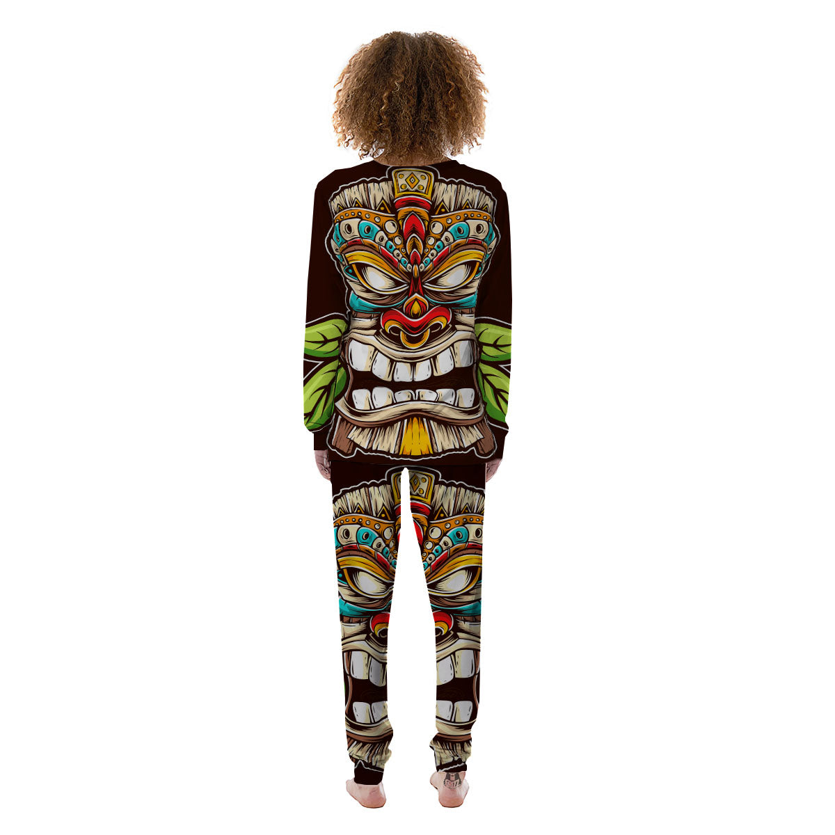 Tiki Hawaiian Print Women's Pajamas-grizzshop