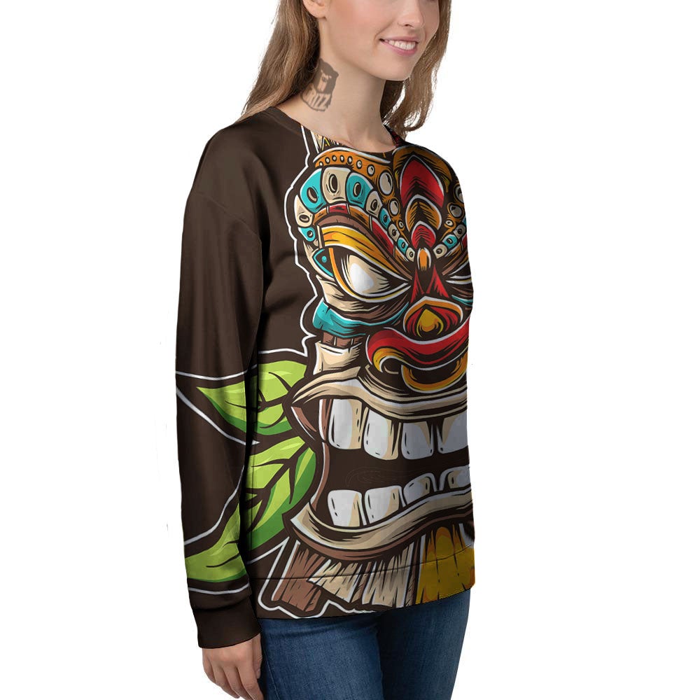 Tiki Hawaiian Print Women's Sweatshirt-grizzshop