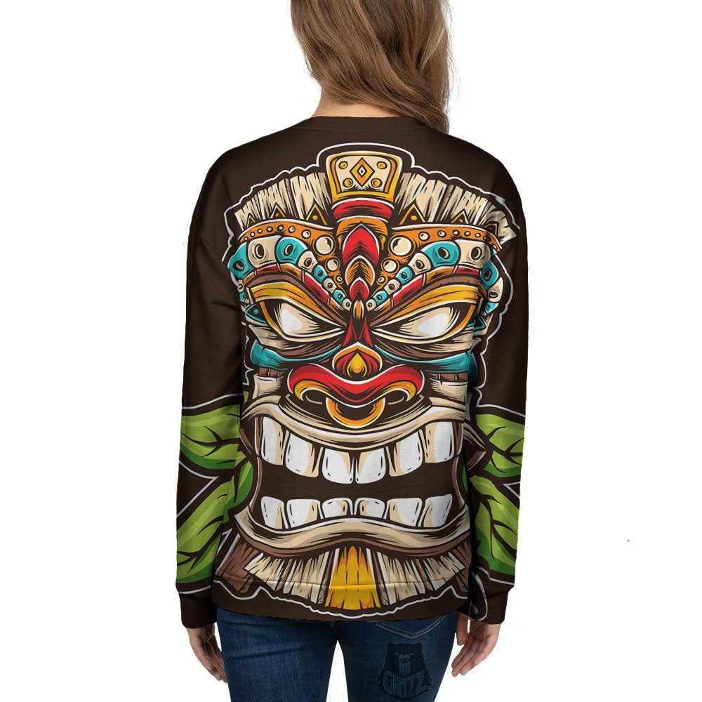 Tiki Hawaiian Print Women's Sweatshirt-grizzshop