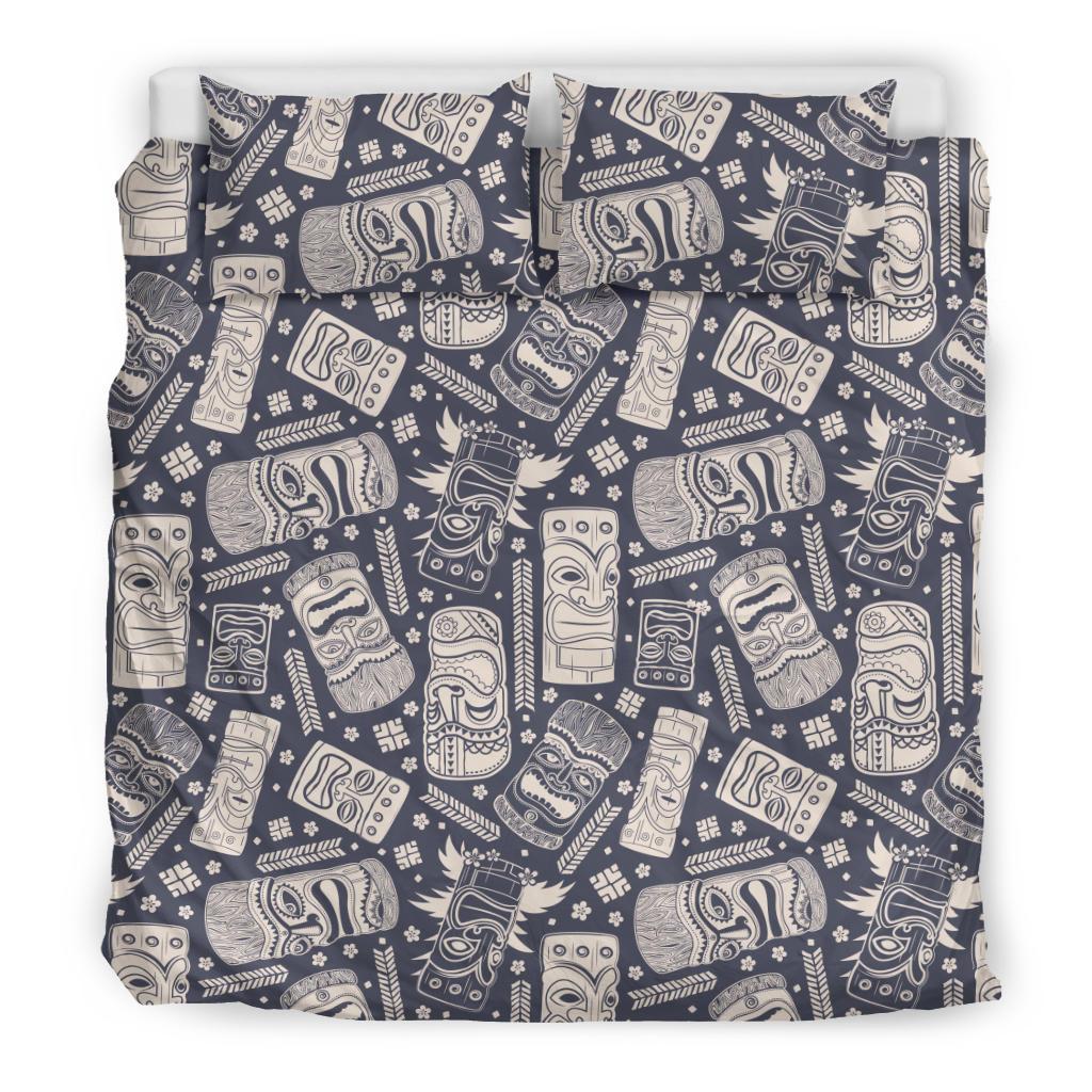 Tiki Pattern Print Duvet Cover Bedding Set-grizzshop