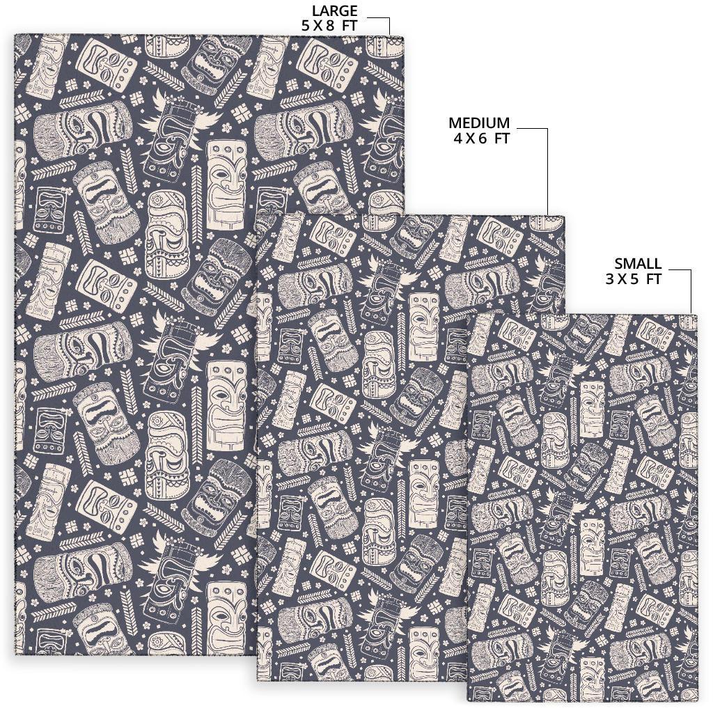 Tiki Pattern Print Floor Mat-grizzshop