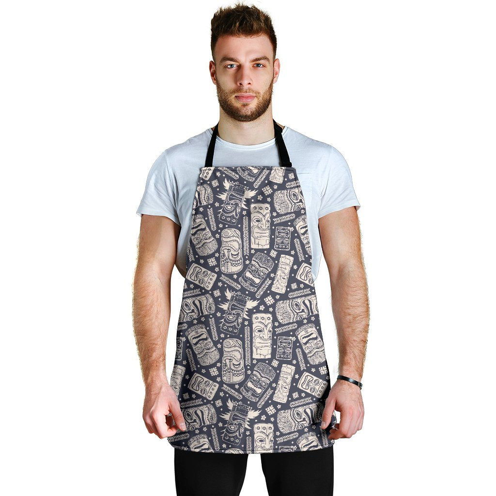 Tiki Pattern Print Men's Apron-grizzshop