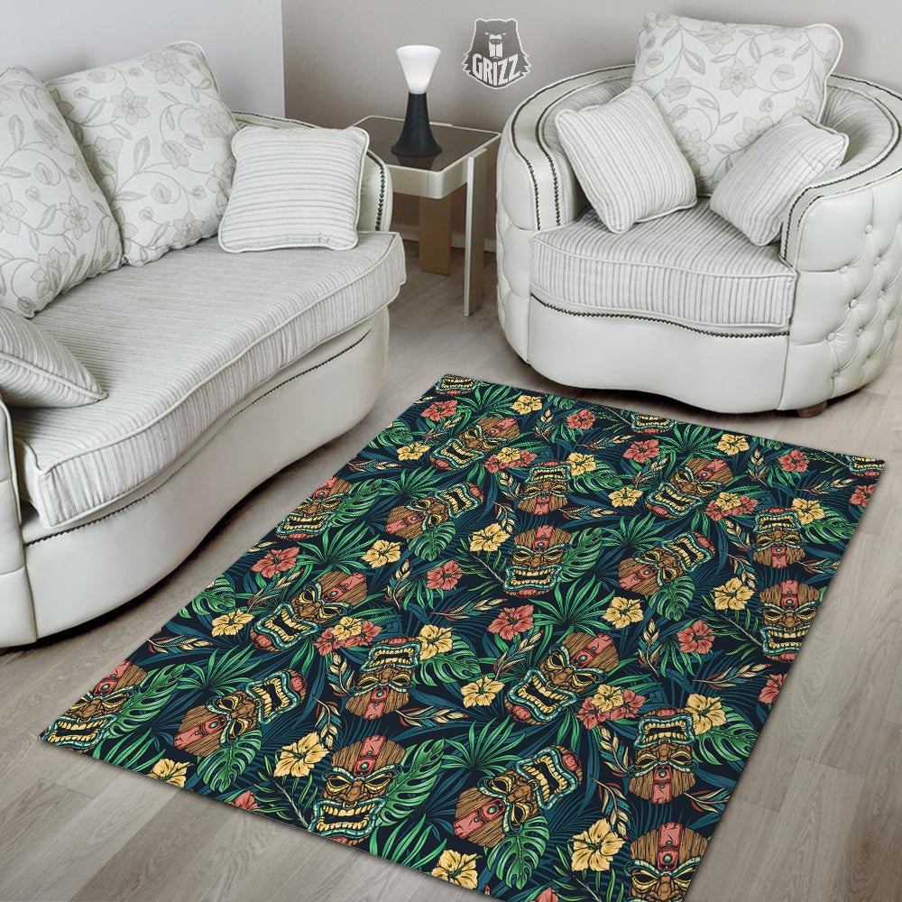 Tiki Tropical Print Pattern Floor Mat-grizzshop