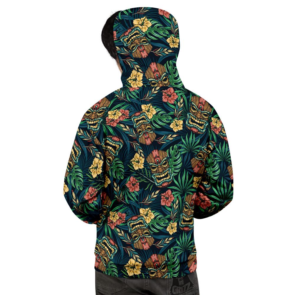 Tiki Tropical Print Pattern Men's Hoodie-grizzshop