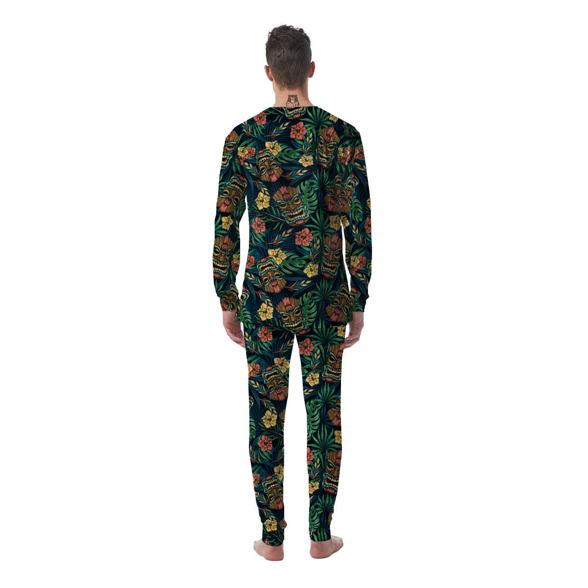 Tiki Tropical Print Pattern Men's Pajamas-grizzshop