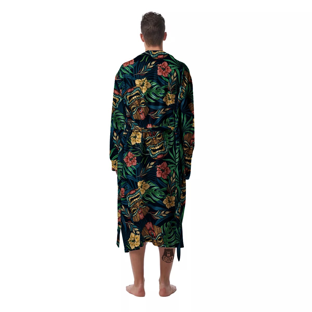 Tiki Tropical Print Pattern Men's Robe-grizzshop