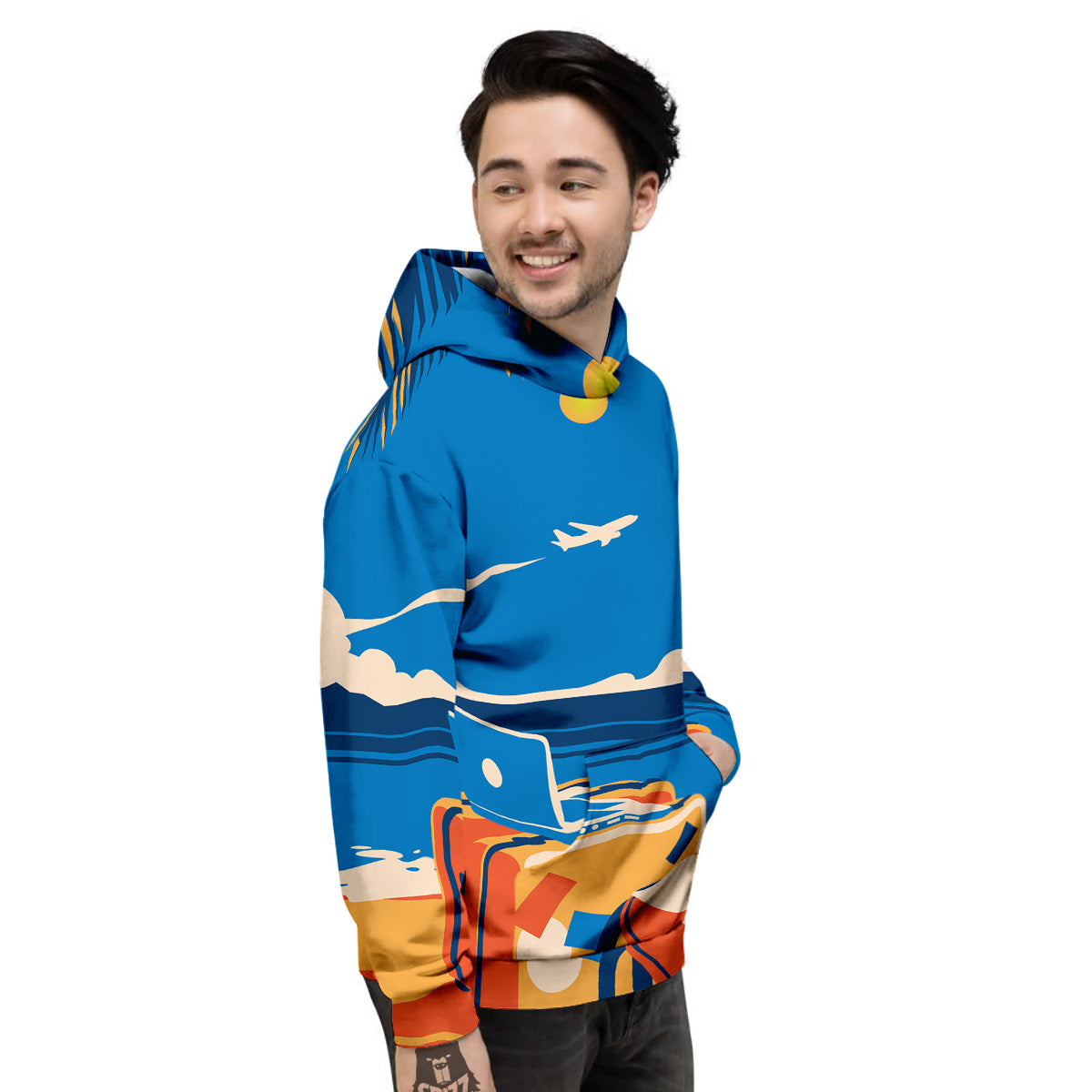 Time To Travel Summer Holiday Print Men's Hoodie-grizzshop