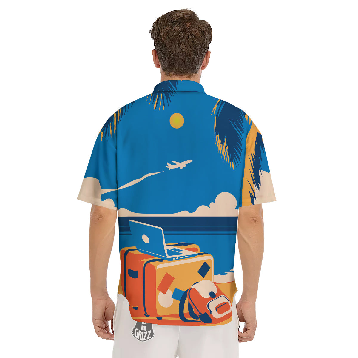 Time To Travel Summer Holiday Print Men's Short Sleeve Shirts-grizzshop