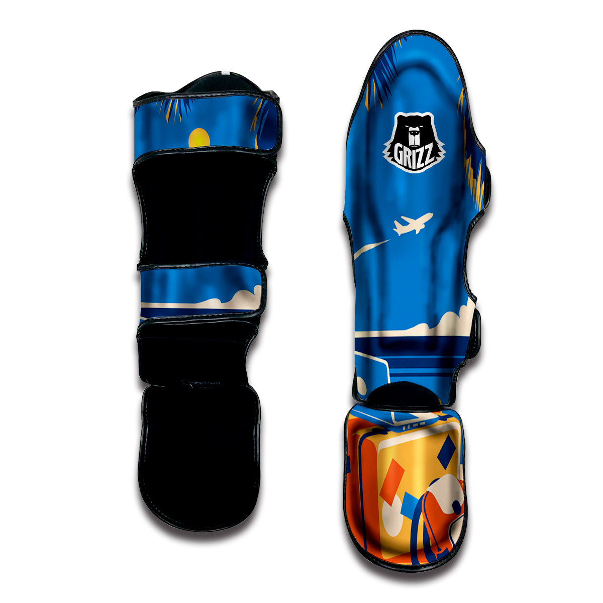 Time To Travel Summer Holiday Print Muay Thai Shin Guards-grizzshop