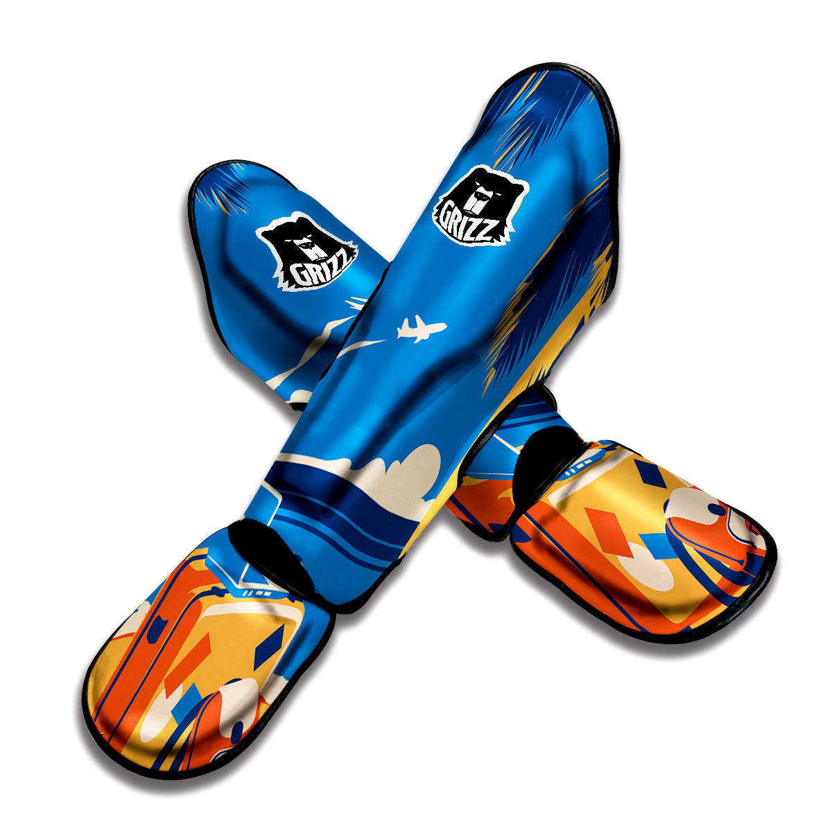 Time To Travel Summer Holiday Print Muay Thai Shin Guards-grizzshop