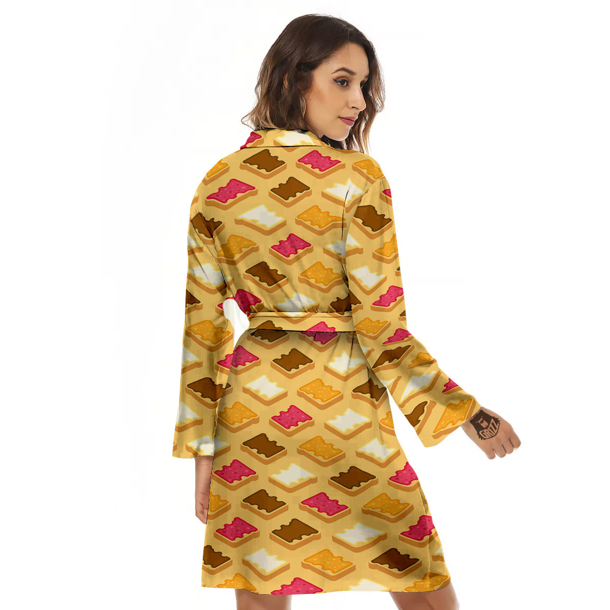 Toast And Jam Print Pattern Women's Robe-grizzshop