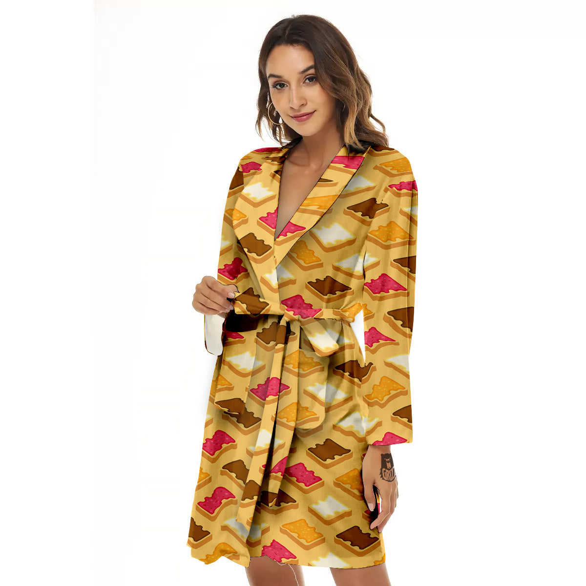 Toast And Jam Print Pattern Women's Robe-grizzshop