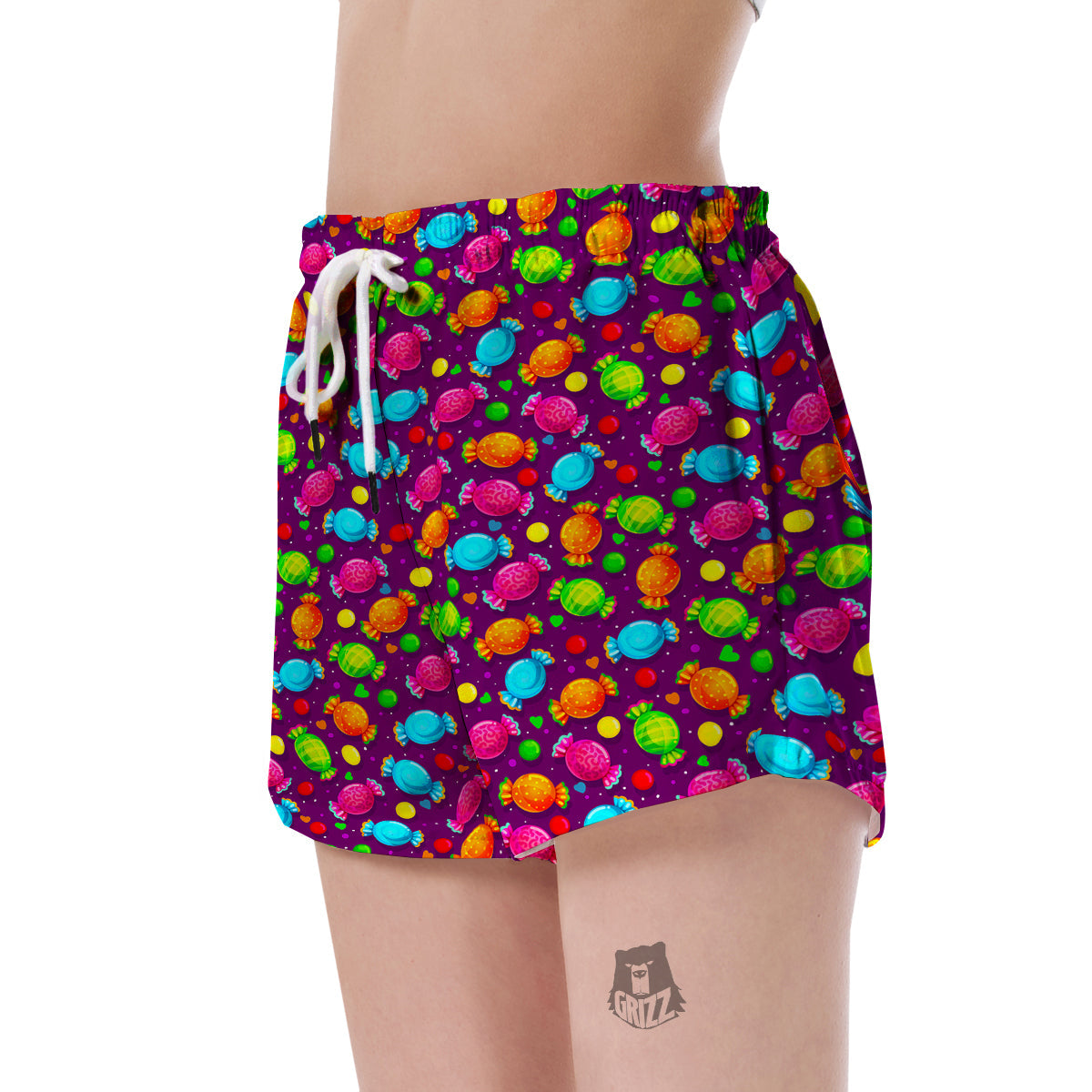 Toffee Candy Pattern Print Women's Shorts-grizzshop