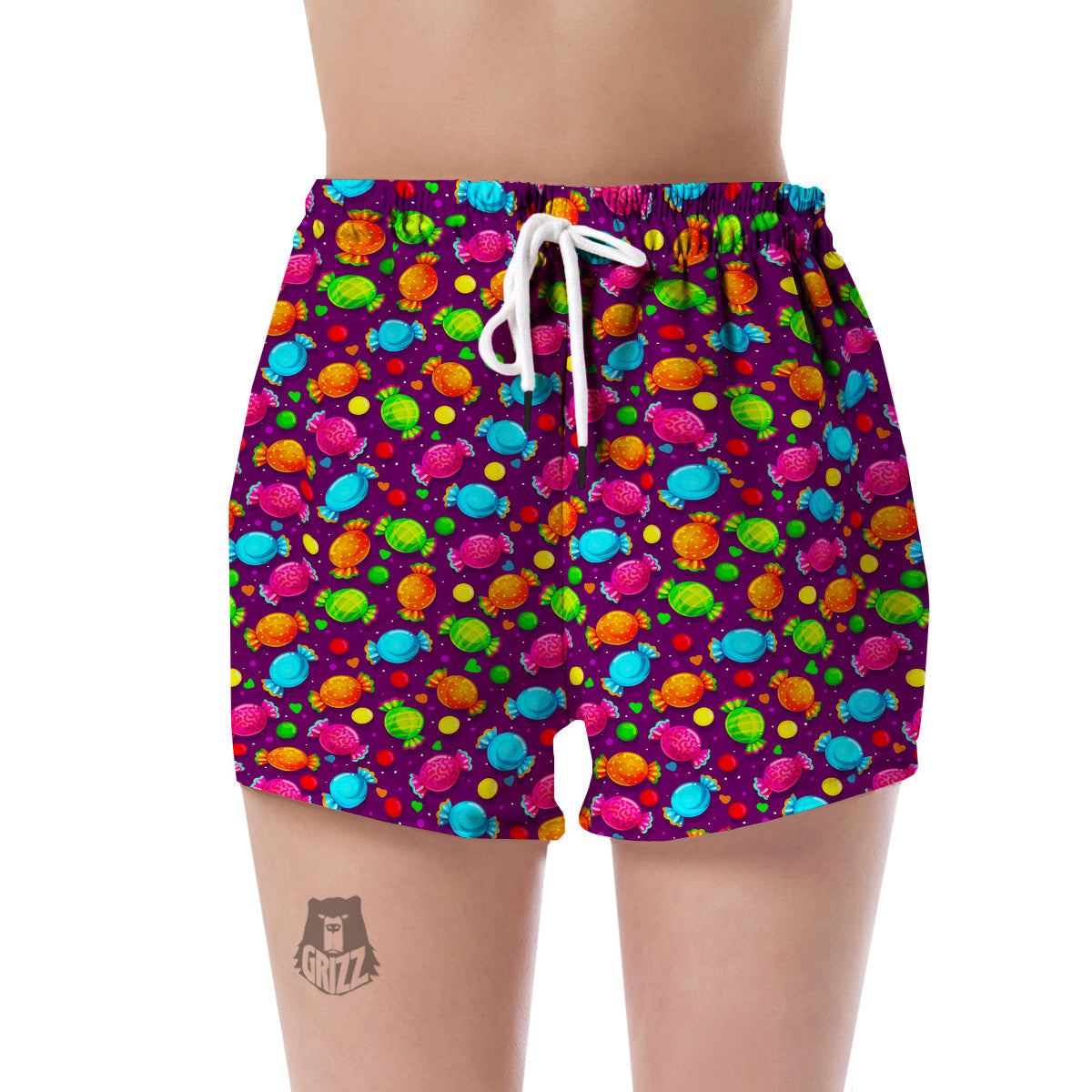 Toffee Candy Pattern Print Women's Shorts-grizzshop