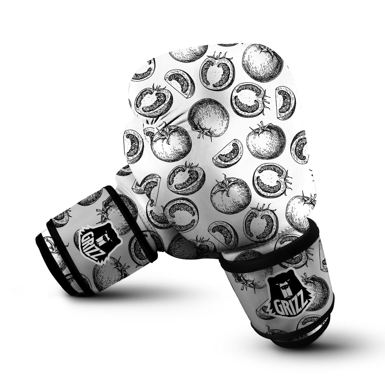 Tomato Hand Drawn Print Pattern Boxing Gloves-grizzshop