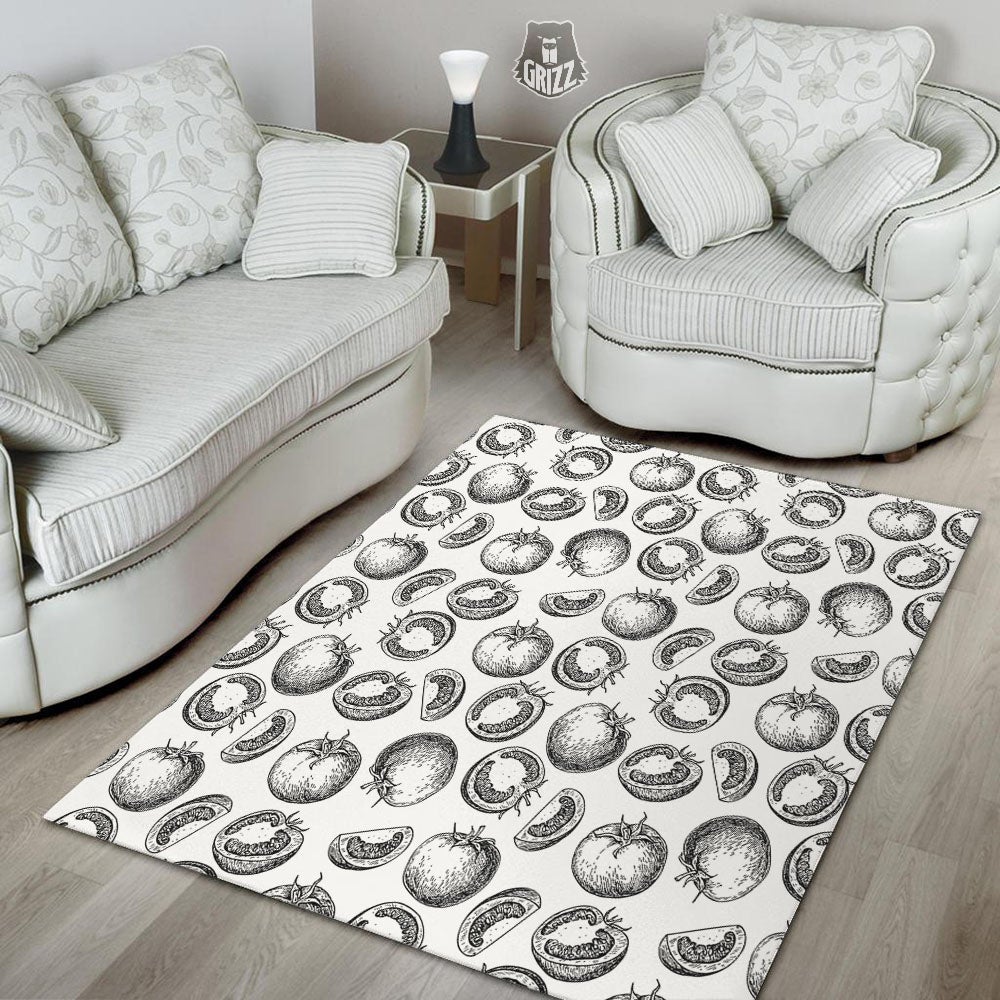 Tomato Hand Drawn Print Pattern Floor Mat-grizzshop