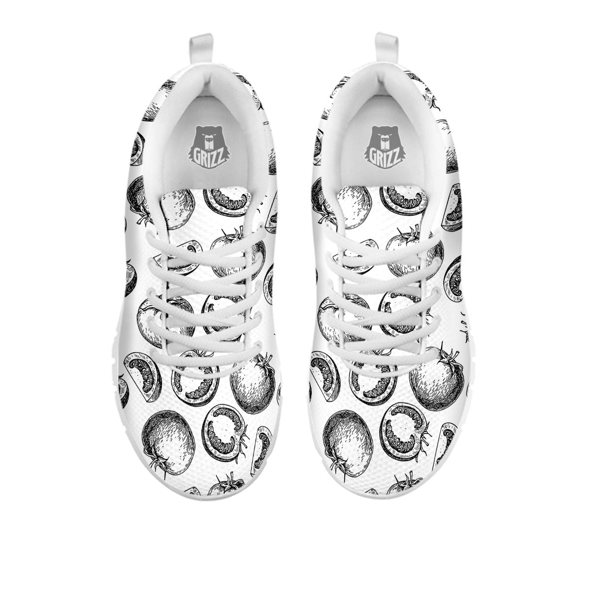 Tomato Hand Drawn Print Pattern White Sneaker-grizzshop