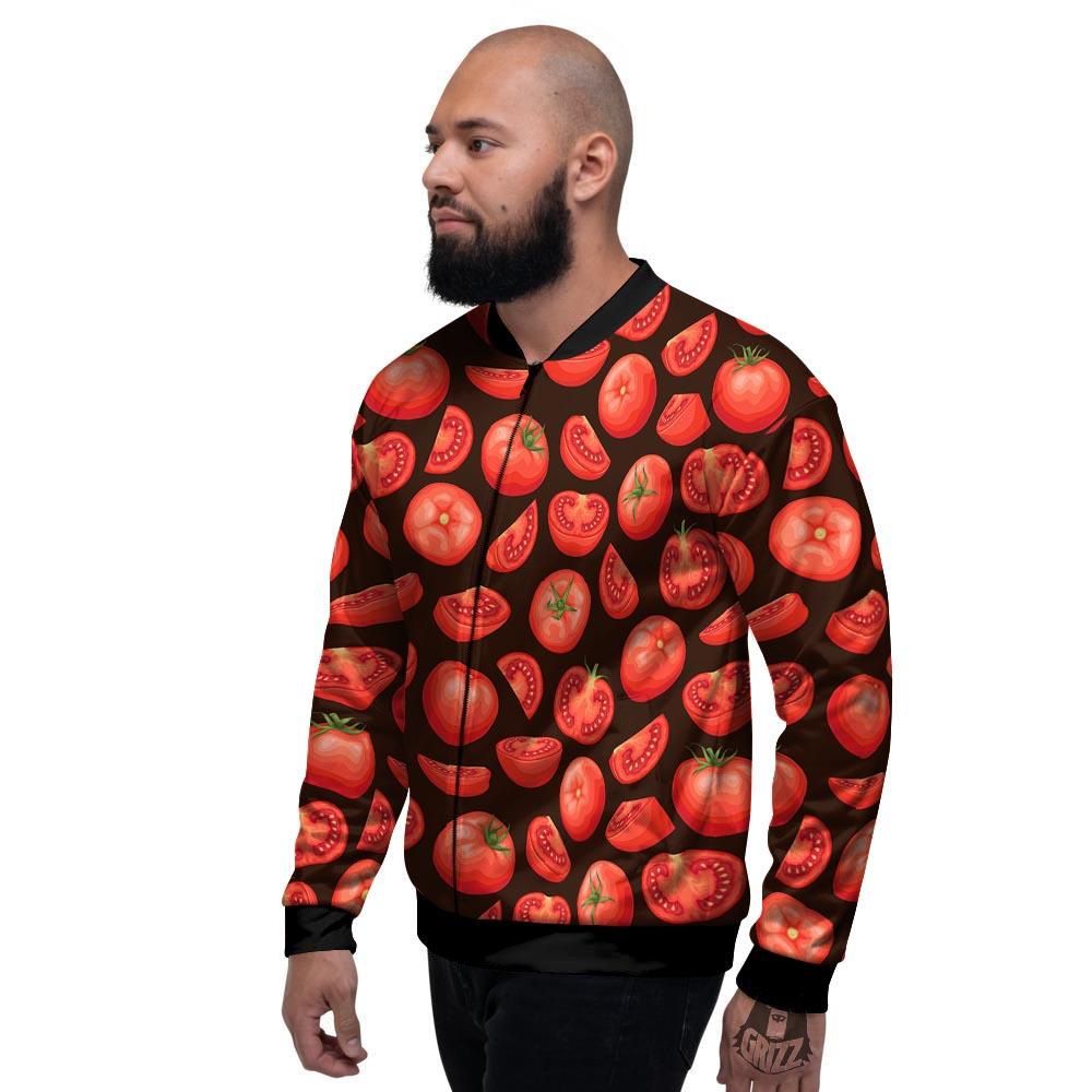 Tomatoes Red Print Pattern Men's Bomber Jacket-grizzshop