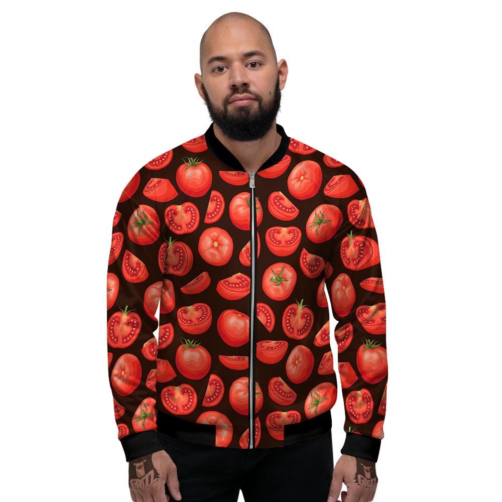 Tomatoes Red Print Pattern Men's Bomber Jacket-grizzshop