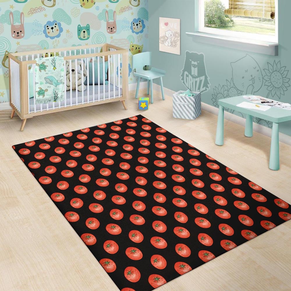 Tomatoes Red Ripe Print Pattern Floor Mat-grizzshop