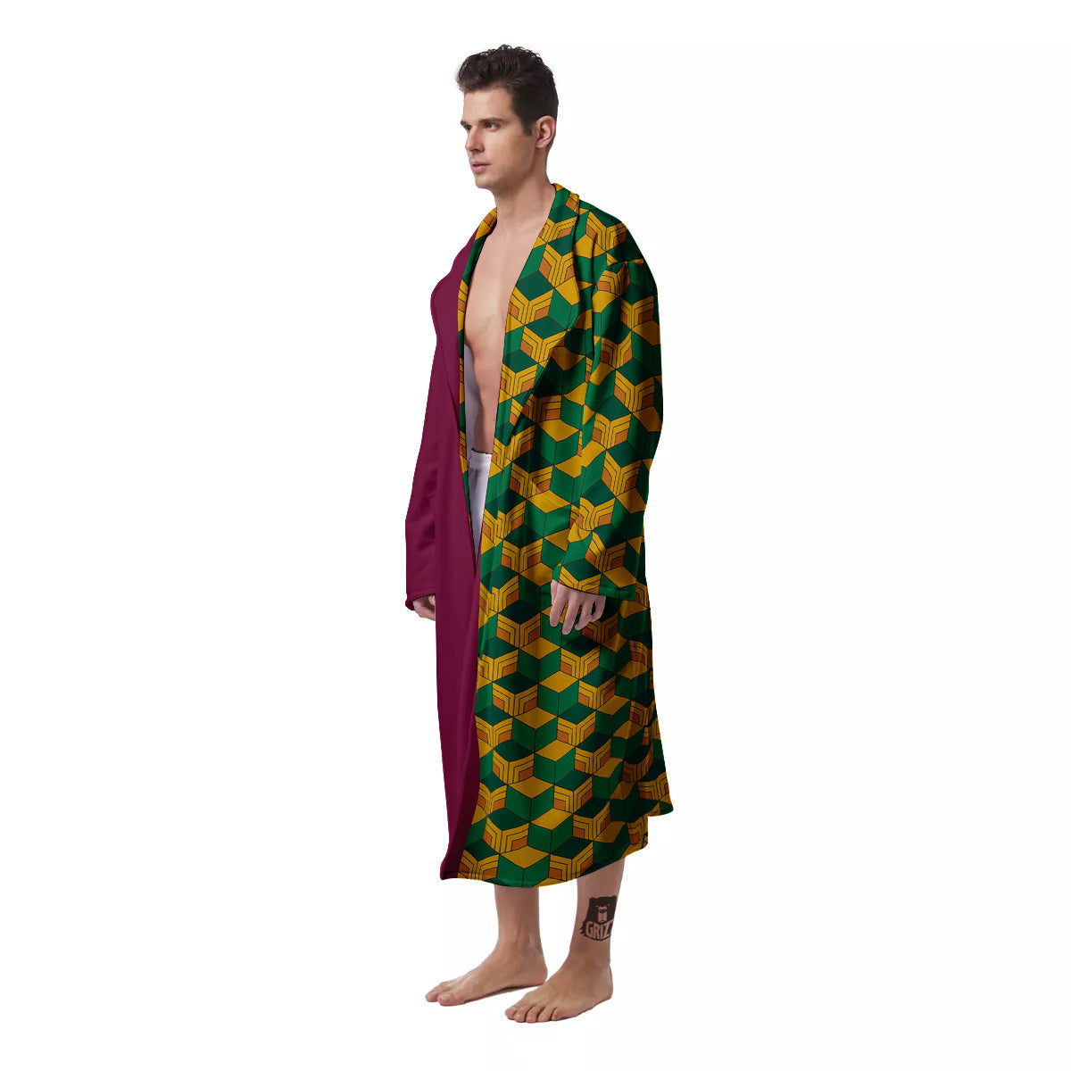 Tomioka Print Pattern Men's Robe-grizzshop