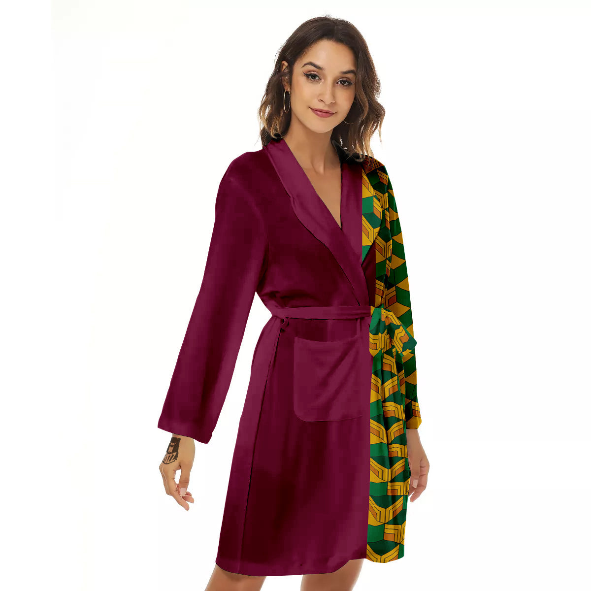 Tomioka Print Pattern Women's Robe-grizzshop