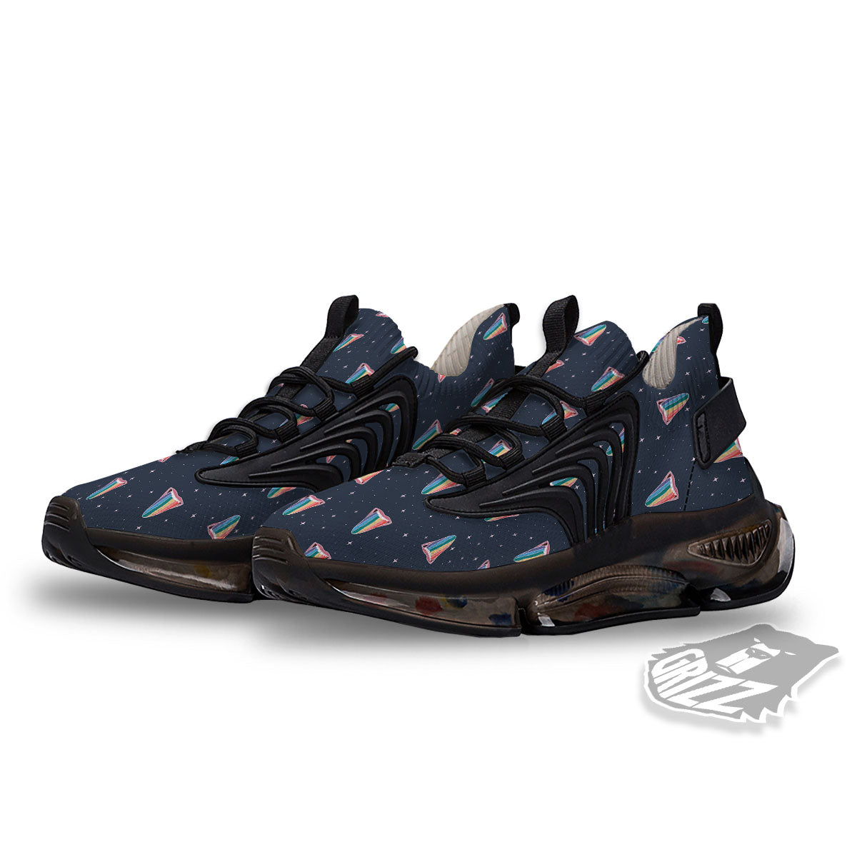 Tongue Gay Pride Print Pattern Black Gym Shoes-grizzshop