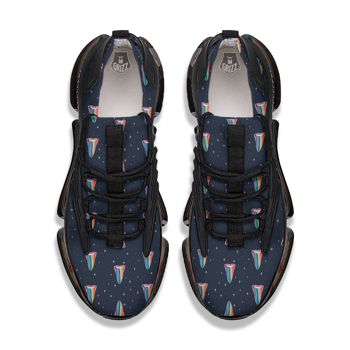 Tongue Gay Pride Print Pattern Black Gym Shoes-grizzshop