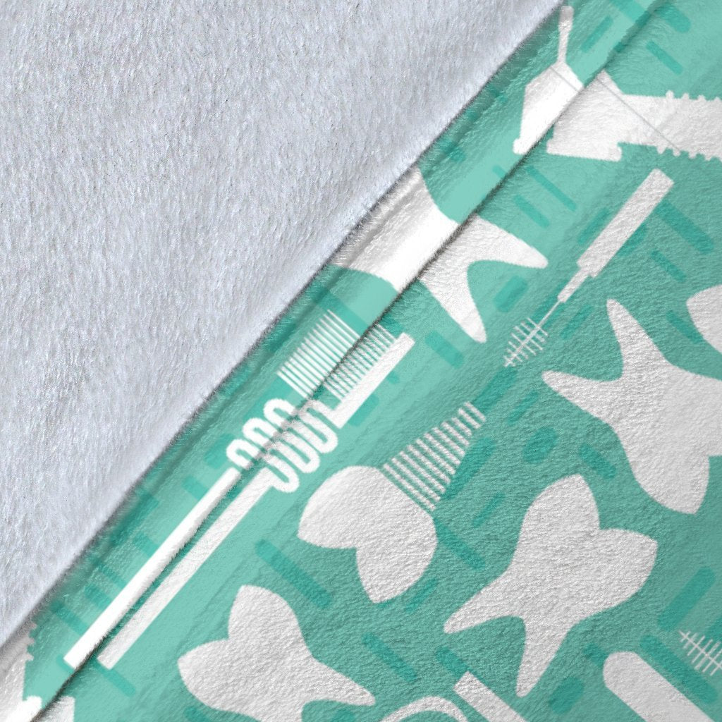 Tooth Dental Dentist Dentistry Pattern Print Blanket-grizzshop