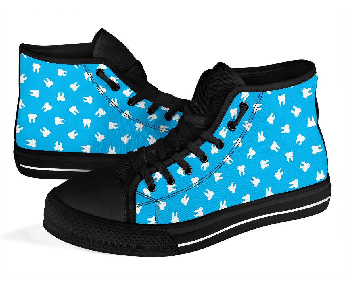 Tooth Dentistry Dentist Dental Pattern Print Men Women's High Top Shoes-grizzshop