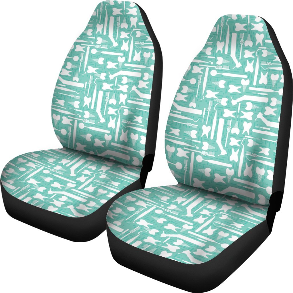 Tooth Dental Dentist Dentistry Pattern Print Universal Fit Car Seat Cover-grizzshop