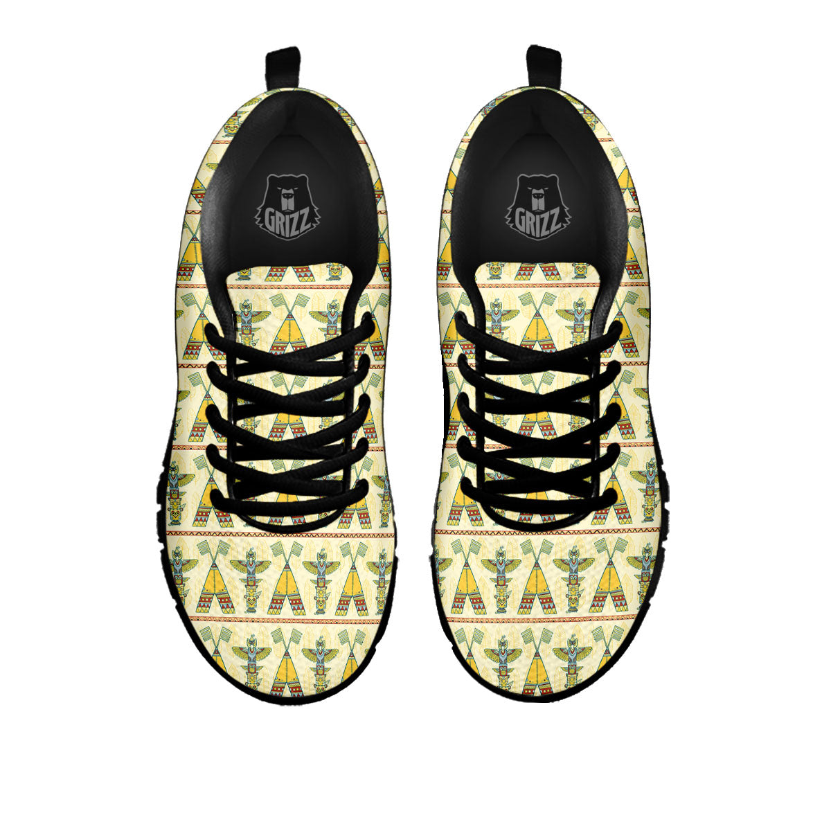 Totem Native Print Pattern Black Sneaker-grizzshop