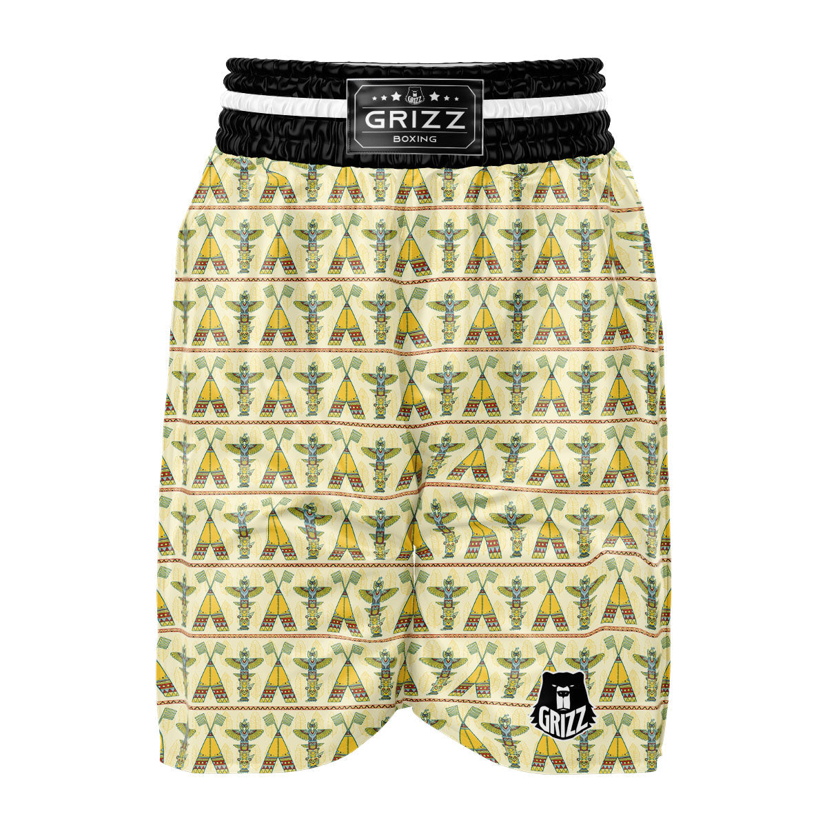 Totem Native Print Pattern Boxing Shorts-grizzshop