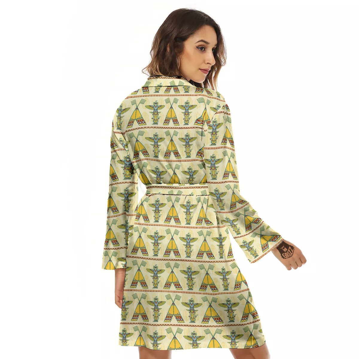 Totem Native Print Pattern Women's Robe-grizzshop