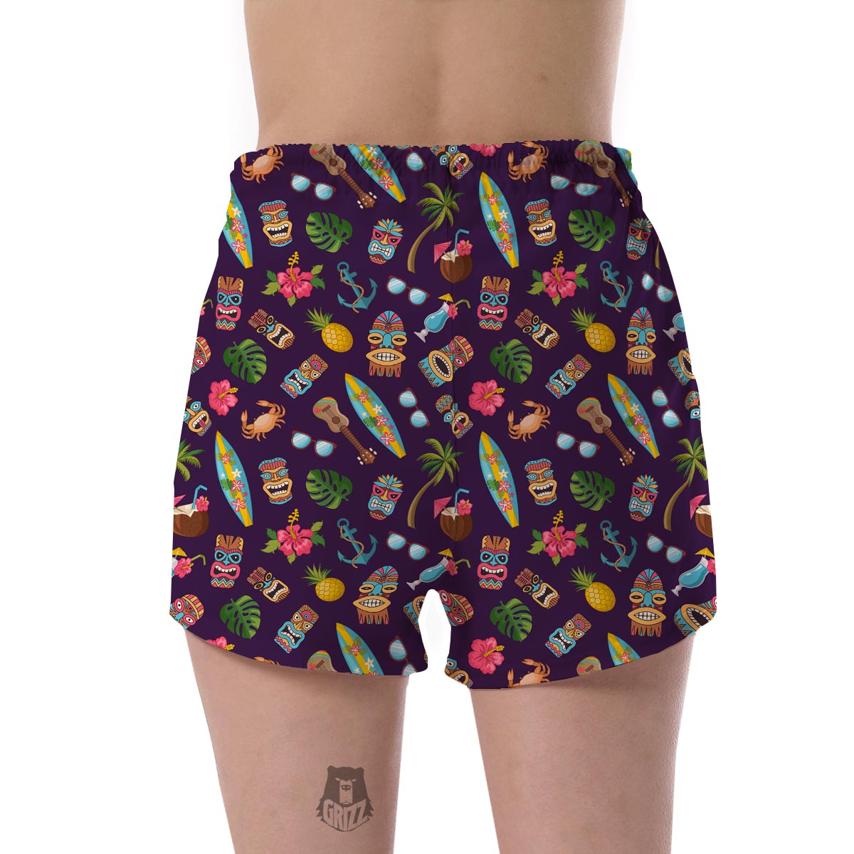 Totem Pattern Print Women's Shorts-grizzshop