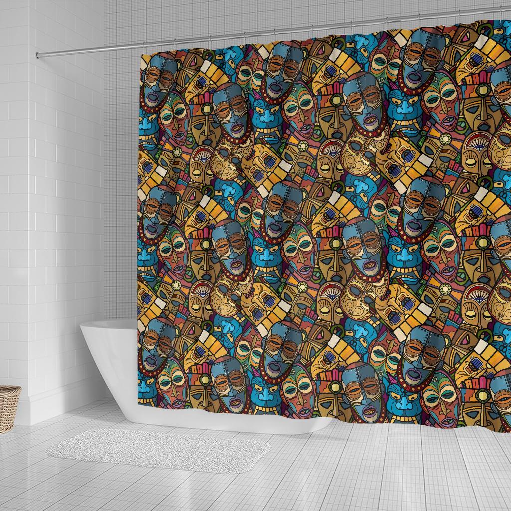 Totem Print Pattern Bathroom Shower Curtain-grizzshop