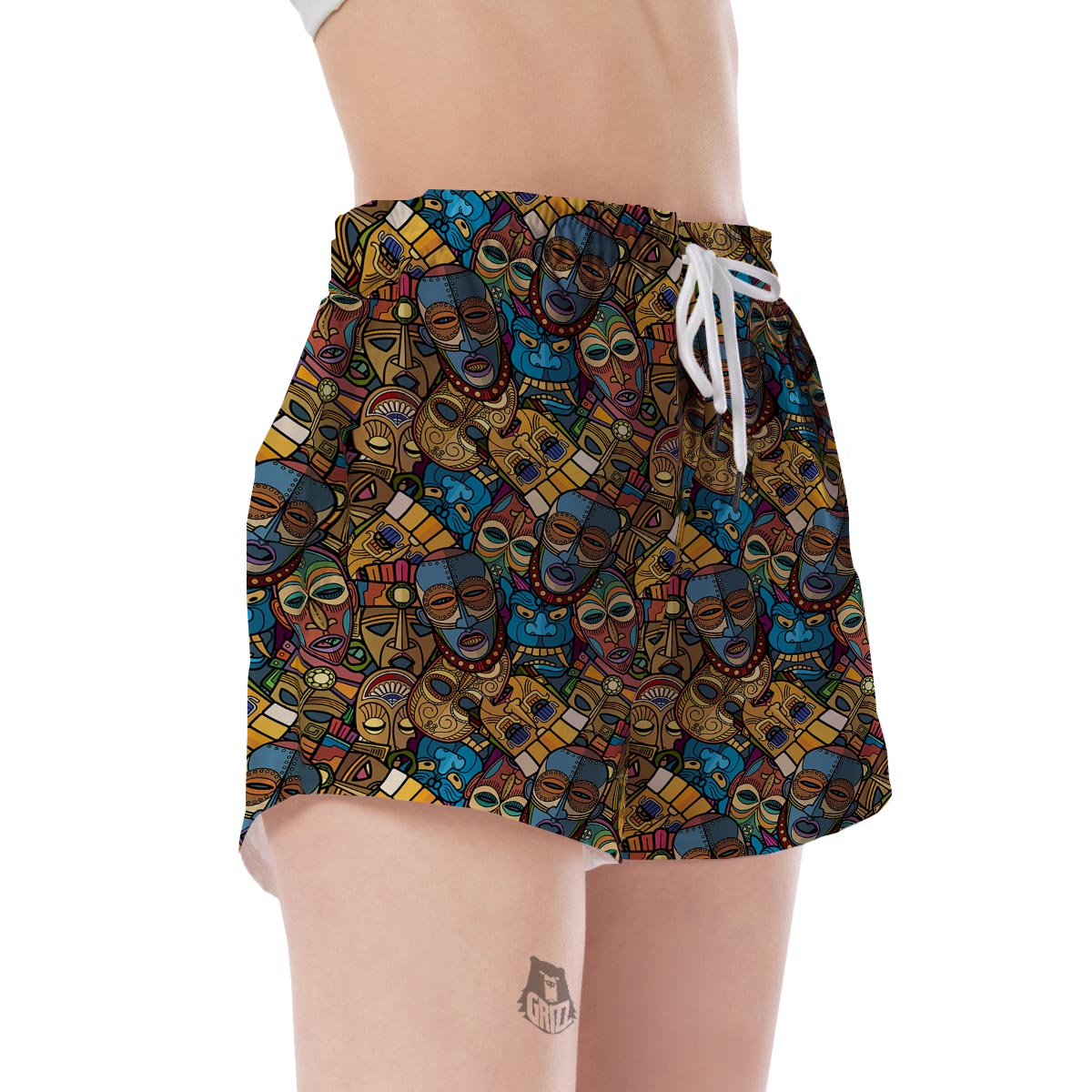 Totem Print Pattern Women's Shorts-grizzshop