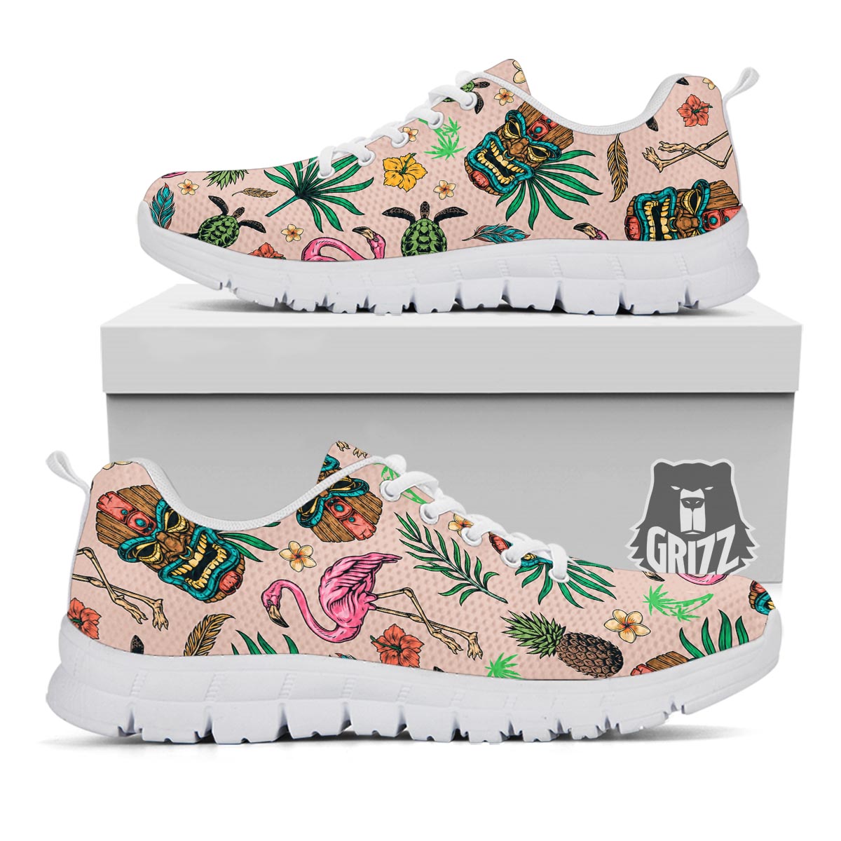 Totem Summer Print Pattern White Sneaker-grizzshop