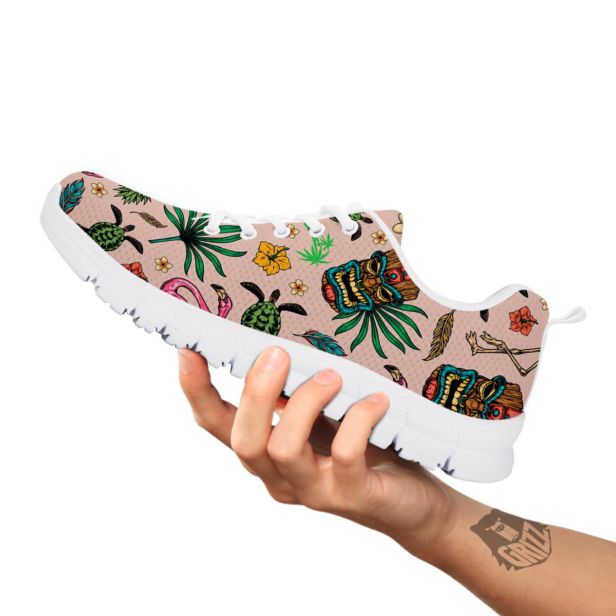 Totem Summer Print Pattern White Sneaker-grizzshop