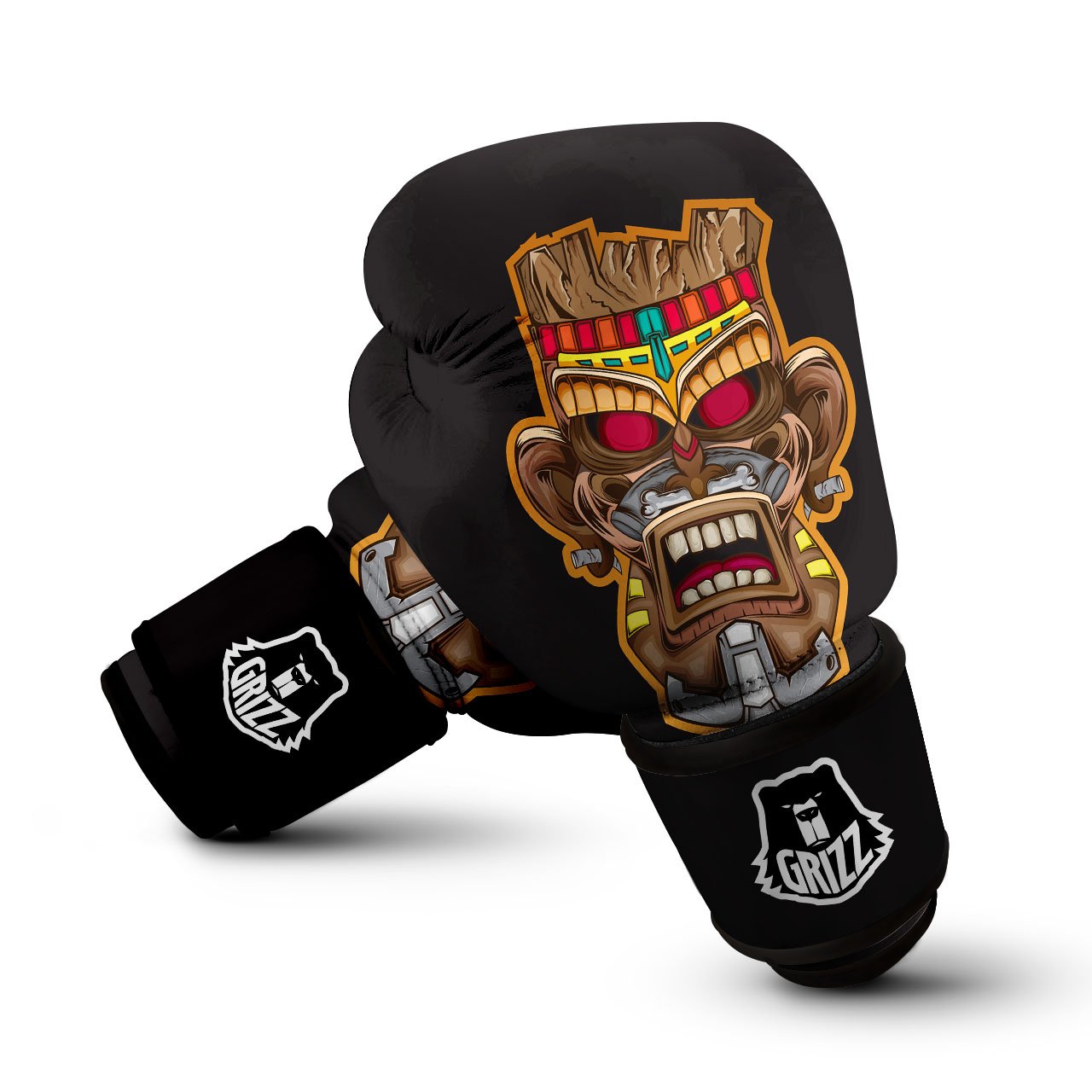 Totem Tiki Print Boxing Gloves-grizzshop