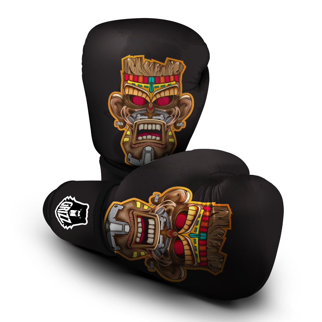 Totem Tiki Print Boxing Gloves-grizzshop