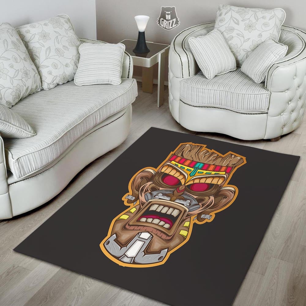 Totem Tiki Print Floor Mat-grizzshop