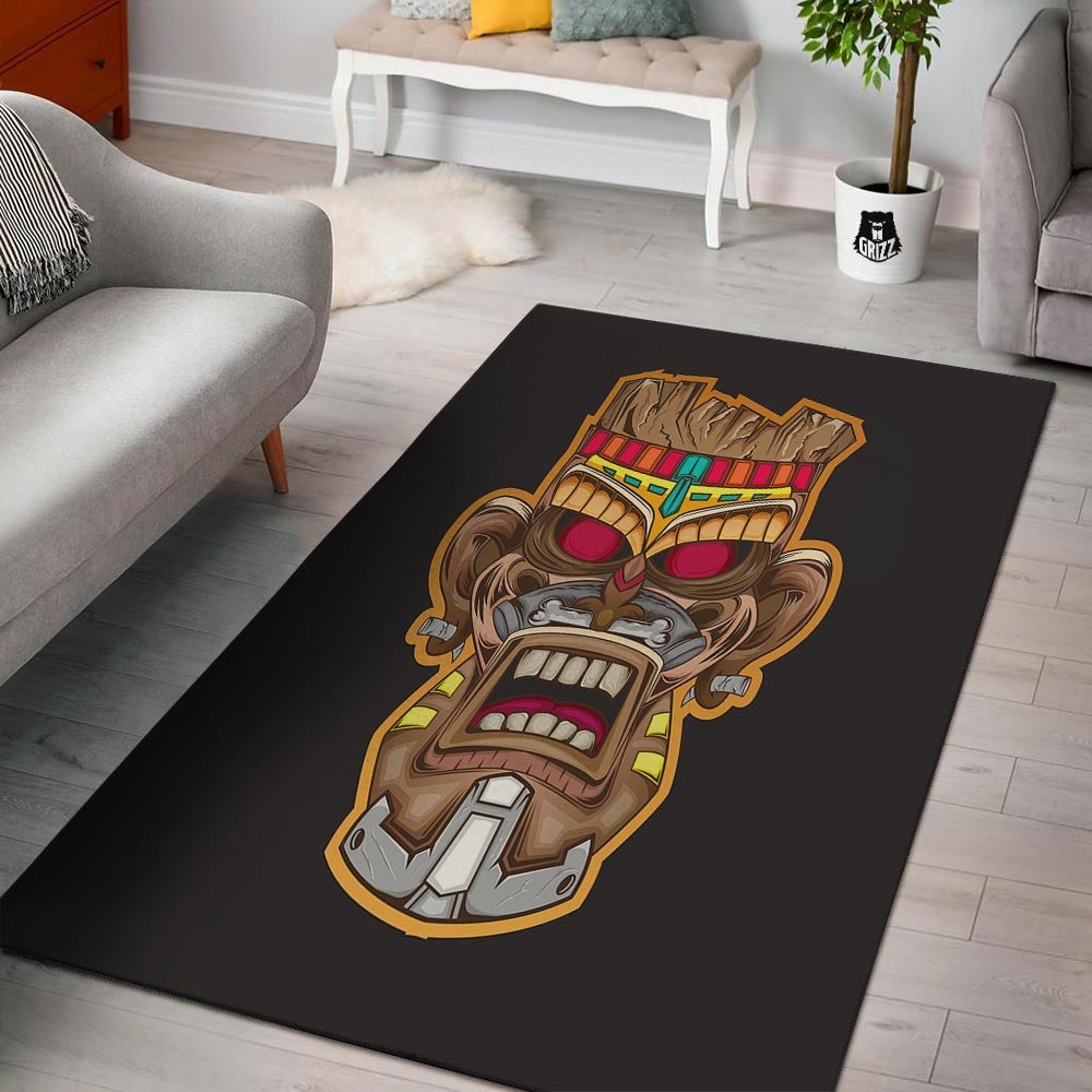 Totem Tiki Print Floor Mat-grizzshop